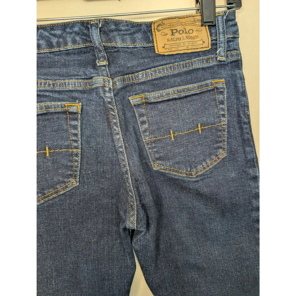 Polo Ralph Lauren Boys Bottoms, Dark Wash Slim Straight Jeans, Sz 14